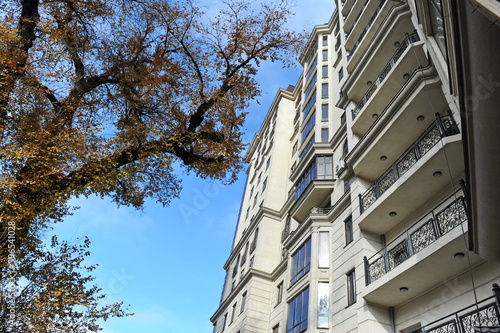 Almaty, Kazakhstan - 11.23.2015 : The balcony part of the residential complex.