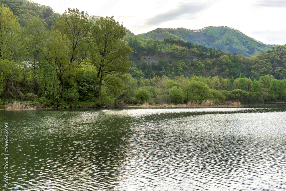 The beautiful landscape of lakeside on early spring time. The beautiful landscape of lakeside on early spring time.