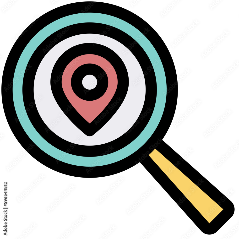 search black outline filled color icon search black outline filled color icon