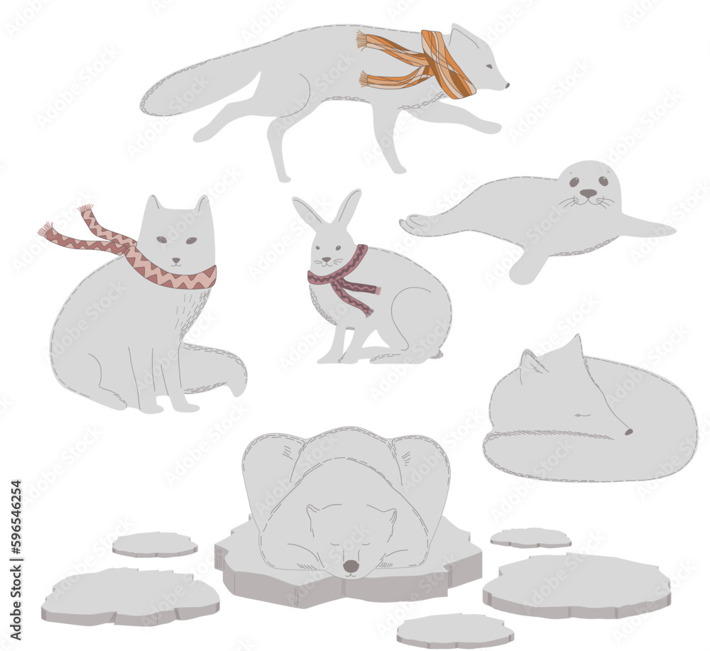 Polar animals collection
