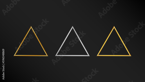 Blank Shiny Triangle Lined Shape Set