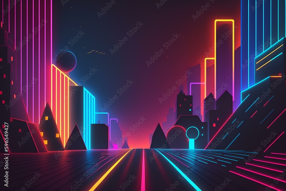 Neon Light Background,Glowing Neon  Background,Neon Abstract,Glow Neonbakgroun by Geneerative AI