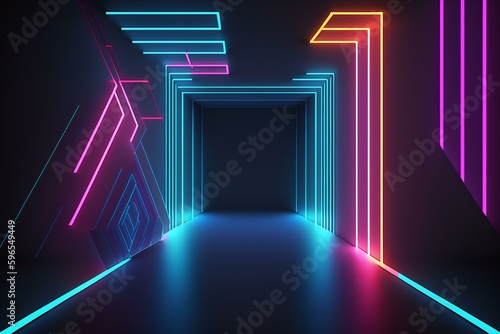 Neon Light Background,Glowing Neon Background,Neon Abstract,Glow Neonbakgroun by Geneerative AI