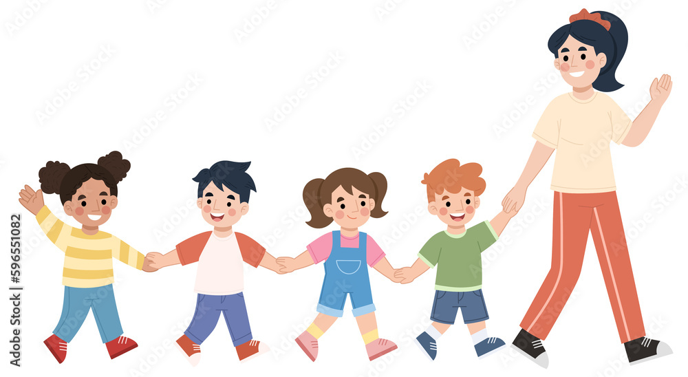 Field trip kids illustration illustration children's day Field trip kids illustration illustration children's day