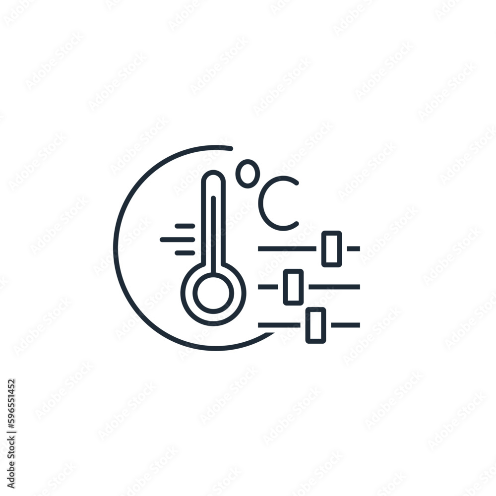 Control device. Climate control. Vector linear icon isolated on white background. Control device. Climate control. Vector linear icon isolated on white background.