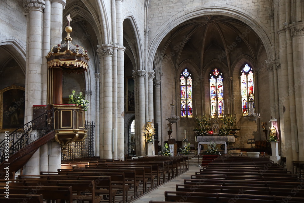 L'église collégiale Sainte Marthe, construite au 11ème siècle, ville de Tarascon, département des Bouches du Rhône, France