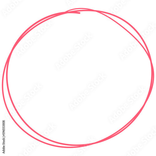 Pink Doodle Rounded Circle Border