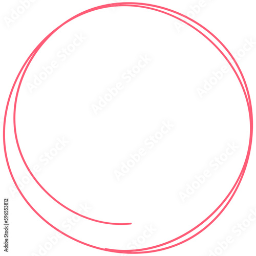 Pink Doodle Rounded Circle Border