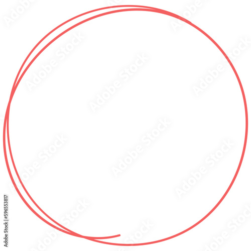 Red Doodle Rounded Circle Border