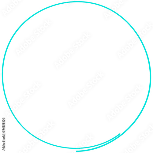 Blue Doodle Rounded Circle Border