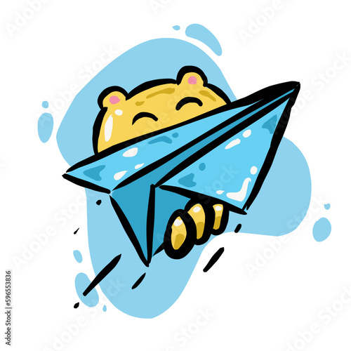 Cute blue telegram icon illustration. Perfect for social media icons, ads, poster elements, marketing ad elements