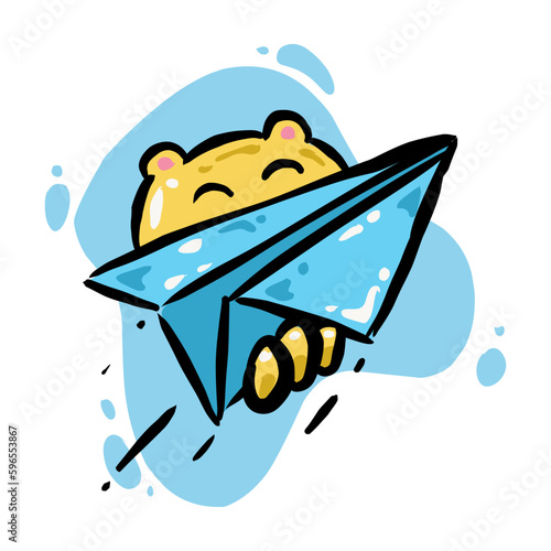 Cute blue telegram icon illustration. Perfect for social media icons, ads, poster elements, marketing ad elements