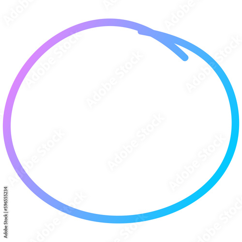 Gradient Pink Blue Purple Circle Outline Icon Doodle