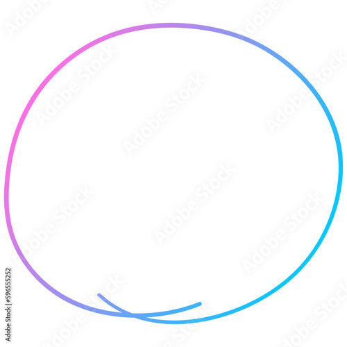 Gradient Pink Blue Purple Circle Outline Icon Doodle