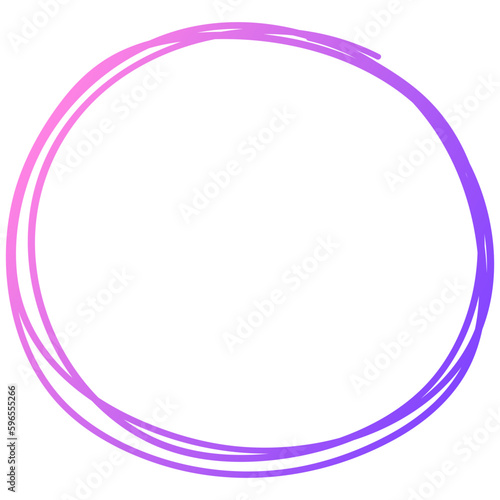 Gradient Pink Blue Purple Circle Outline Icon Doodle