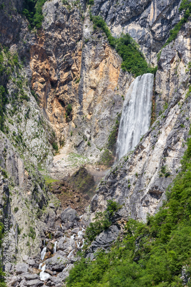 Boka waterfall near Bovec in Slovenia
