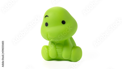 Rubber turtle toy isolated on white background.