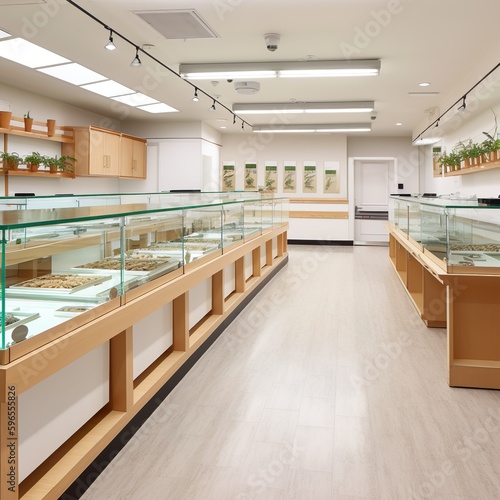 Open Floor Plan Marijuana Dispensary With Great Lighting, Modern, Minimalist