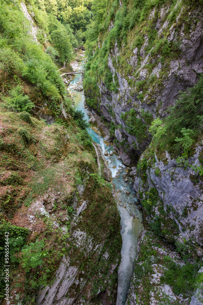 Beautiful view of Tolmin gorges near Tolmin in Slovenia Beautiful view of Tolmin gorges near Tolmin in Slovenia