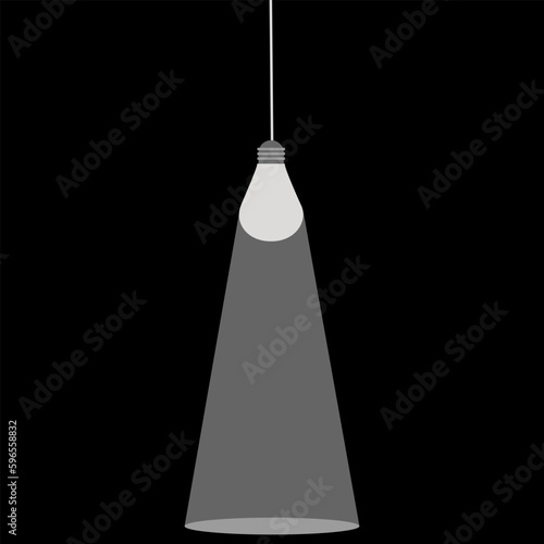 Minimalistic light bulb in dark room