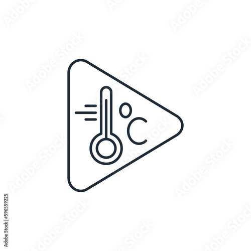 Temperature control button. Vector linear icon isolated on white background.