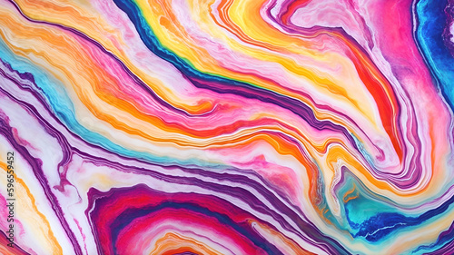 Abstract Painting Rainbow Marble Agate Wallpaper | AI Generated