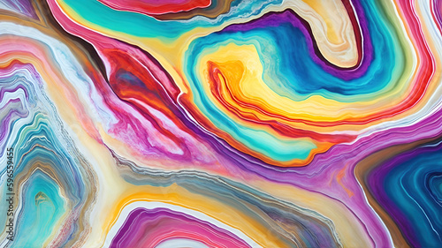 Abstract Painting Rainbow Marble Agate Wallpaper | AI Generated