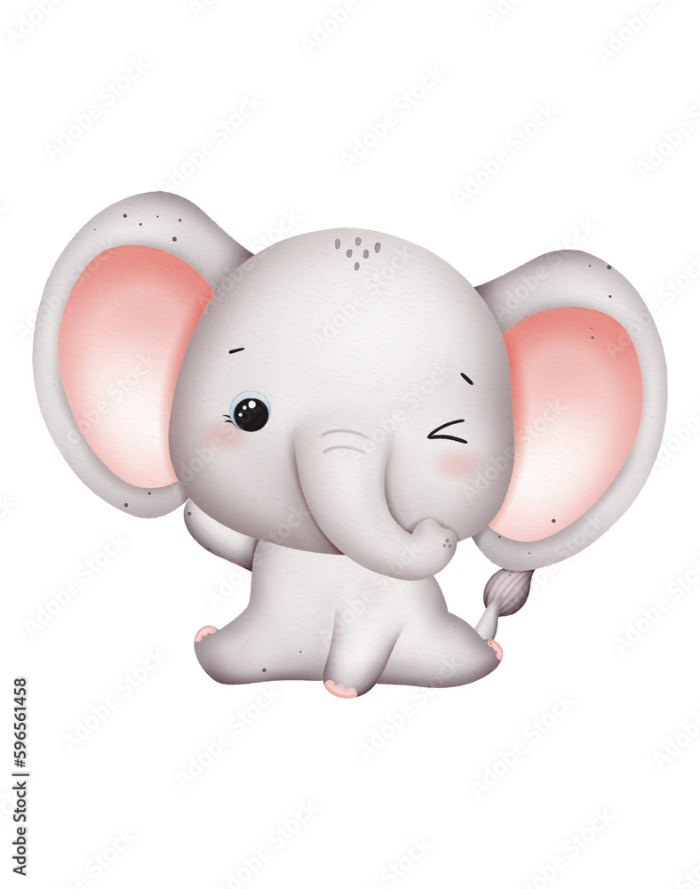 Cute baby elephant watercolor Cute baby elephant watercolor