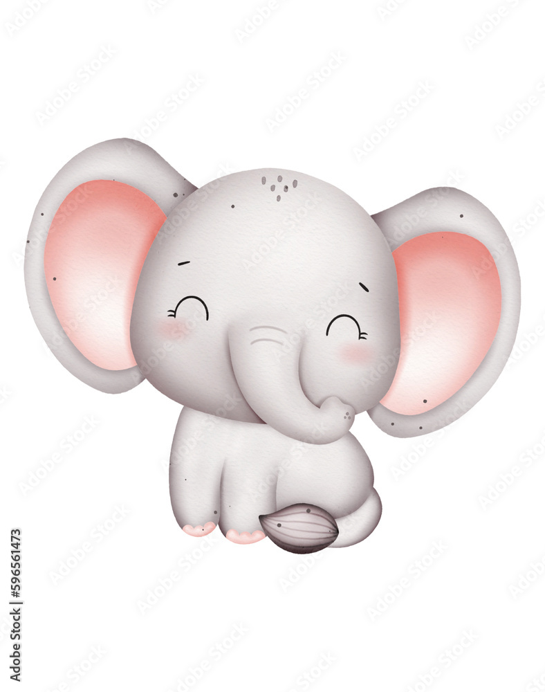 Cute baby elephant watercolor Cute baby elephant watercolor