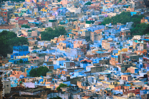Aerial view of Jodhpur Blue City. Jodphur, Rajasthan, India © Smaranda