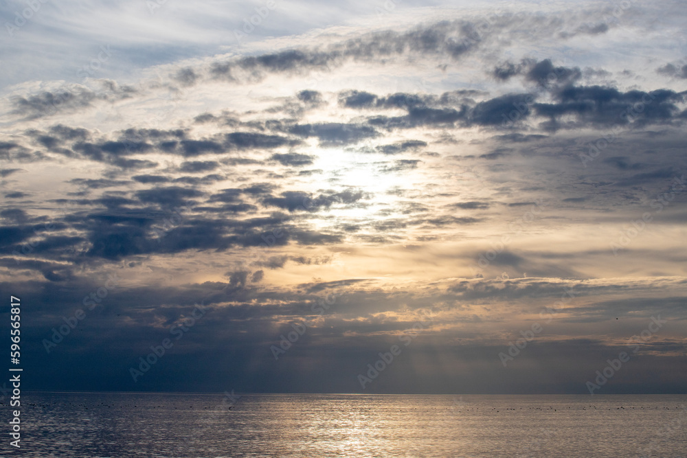 Sunset on the sea, sky with clouds, summer. Sunset on the sea, sky with clouds, summer.