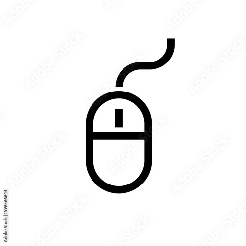 Wired computer mouse icon. Computer work tool. Vector.