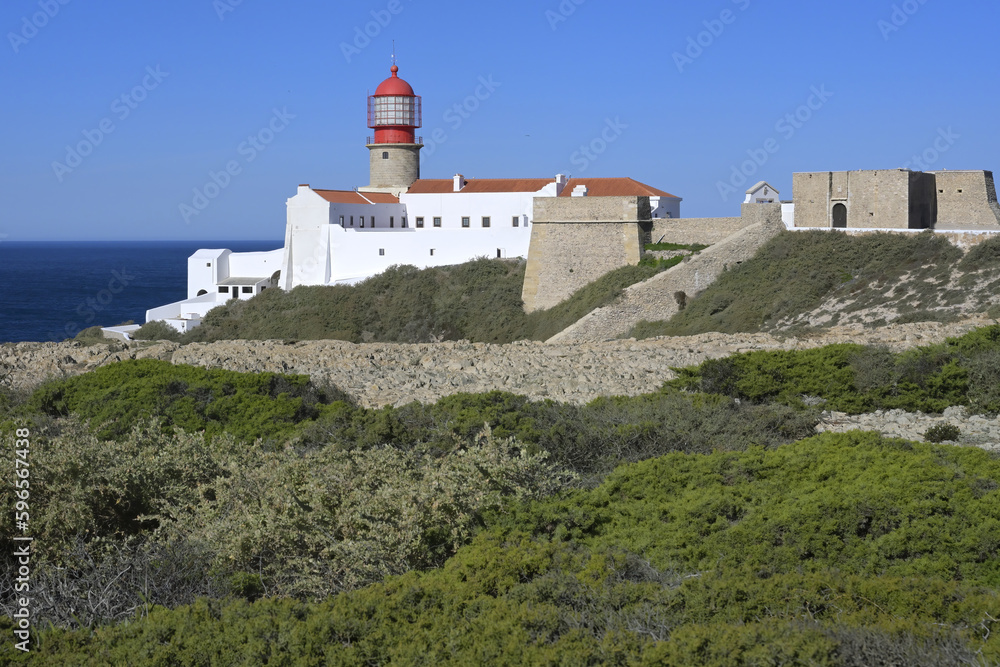 Cabo de Sao Vicente Lighthouse, Sagres, Vila do Bispo, Faro district, Algarve, Portugal