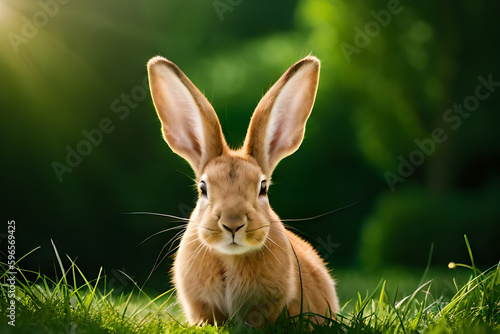 rabbit on green grass