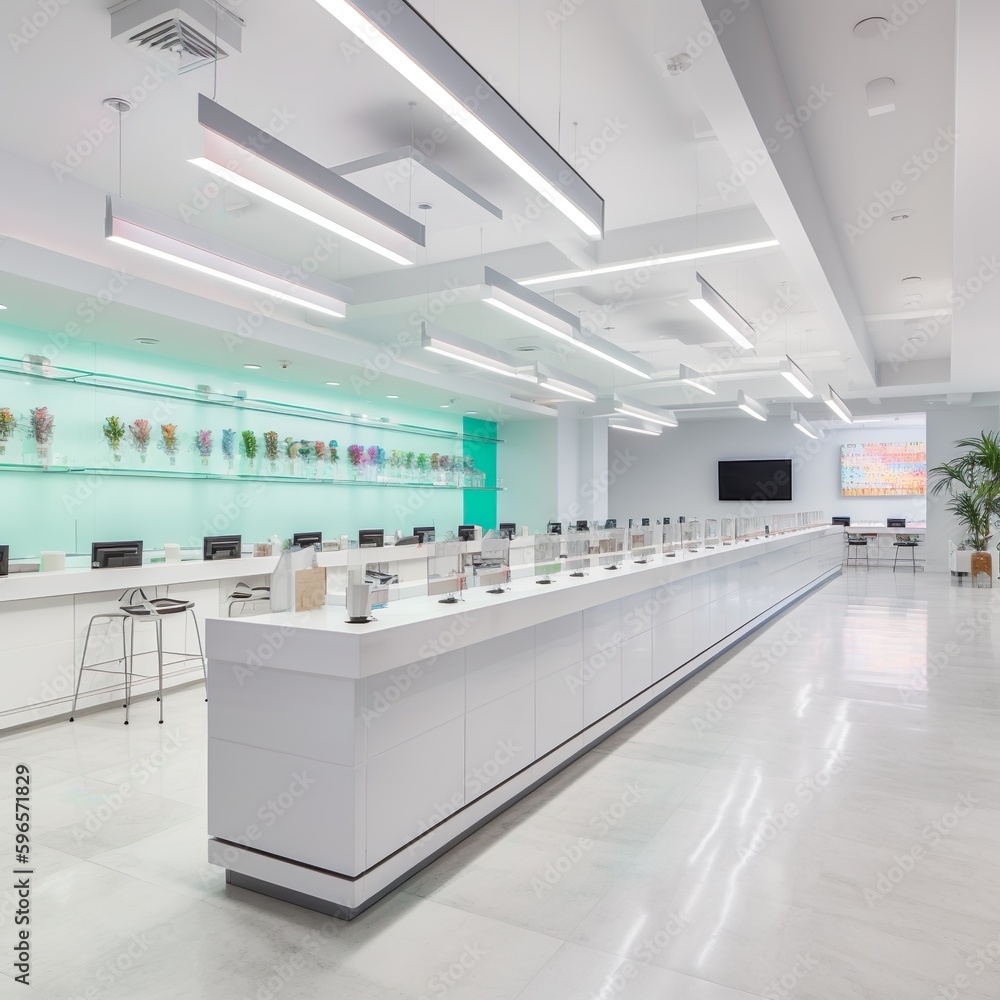 Large Open Floor Plan Marijuana Dispensary With Tall Ceilings and Great Lighting Large Open Floor Plan Marijuana Dispensary With Tall Ceilings and Great Lighting