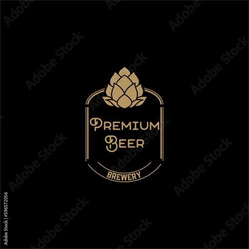 Brewery beer house label with logos of craft beer  emblems for beer house  bar  pub  brewing company  brewery  vector illustration