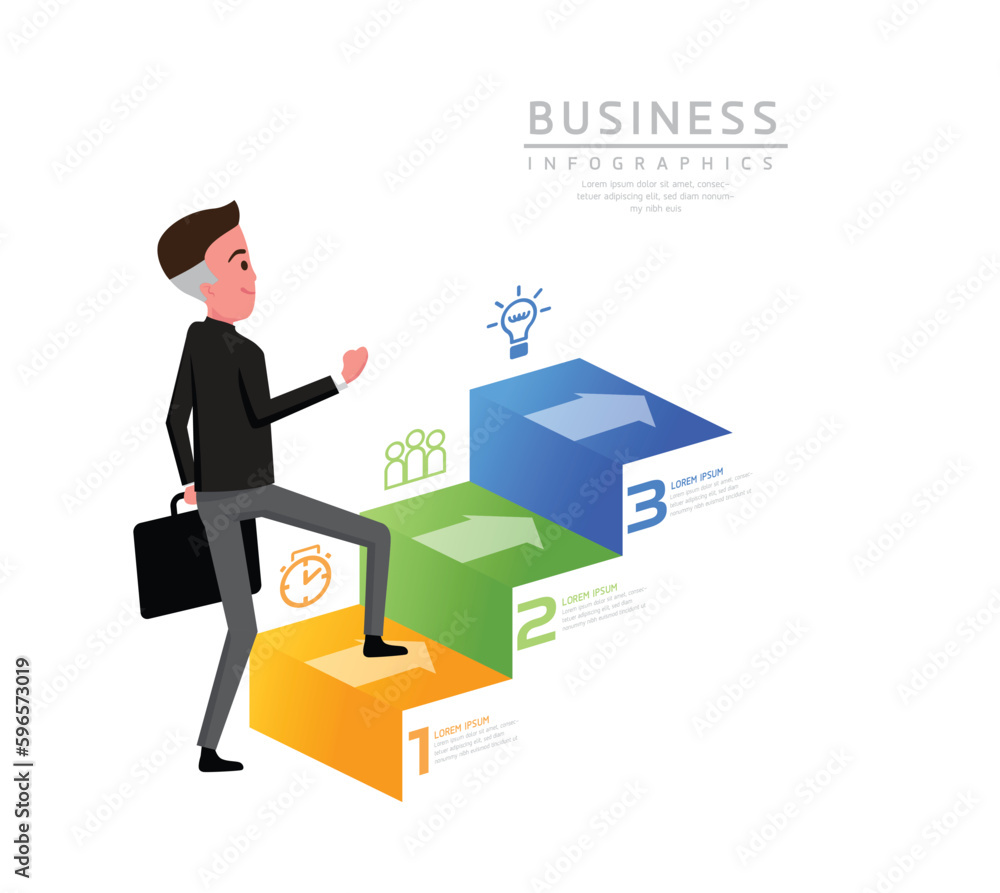 Vector business Presentation Connecting Steps Infographic Template