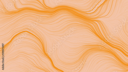 Orange lines on beige background. Digital art design. Backdrop with modern stripes. Wavy stripes beige and orange colors on pastel texture.