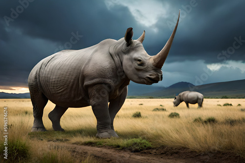 rhino in the wild