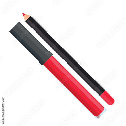Vector image of liquid lipstick for lips. The concept of makeup and self-care. A bright element of cosmetics for design.