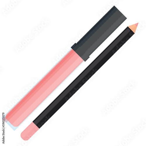 Vector image of liquid lipstick for lips. The concept of makeup and self-care. A bright element of cosmetics for design.