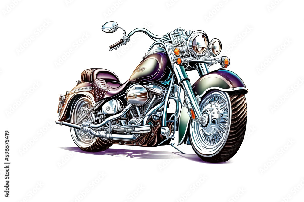 motorcycle isolated on white. Generated by AI
