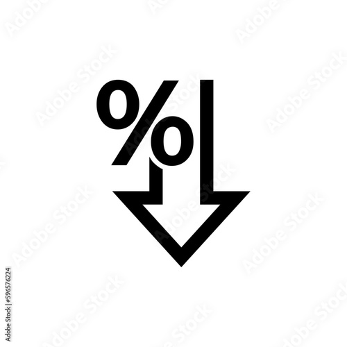 Percent down vector icon. discount illustration sign. reduction of royalties symbol or logo.