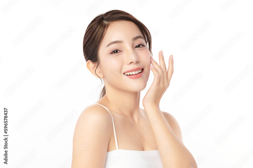 Beautiful young asian woman with clean fresh skin on white background, Face care, Facial treatment, Cosmetology, beauty and spa, Asian women portrait. Beautiful young asian woman with clean fresh skin on white background, Face care, Facial treatment, Cosmetology, beauty and spa, Asian women portrait.