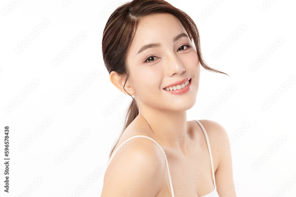 Beautiful young asian woman with clean fresh skin on white background, Face care, Facial treatment, Cosmetology, beauty and spa, Asian women portrait. Beautiful young asian woman with clean fresh skin on white background, Face care, Facial treatment, Cosmetology, beauty and spa, Asian women portrait.