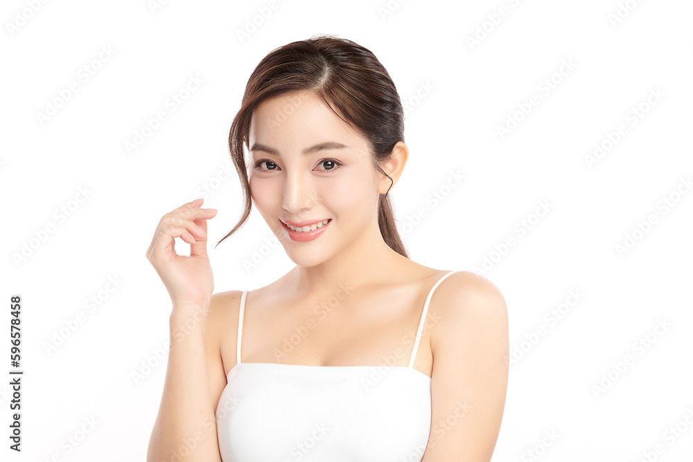 Beautiful young asian woman with clean fresh skin on white background, Face care, Facial treatment, Cosmetology, beauty and spa, Asian women portrait. Beautiful young asian woman with clean fresh skin on white background, Face care, Facial treatment, Cosmetology, beauty and spa, Asian women portrait.