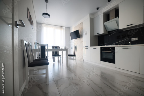 interior fashionable kitchen, home trendy design