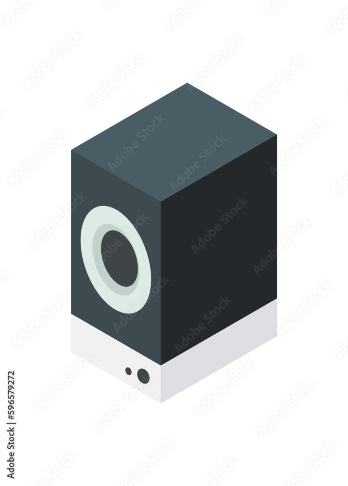 Obraz premium Sound system. Simple flat illustration in isometric view.