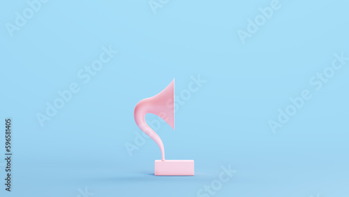 Fotografie Pink Gramophone Record Player Turntable Music Vintage Style Gen Z Kitsch Blue Ba