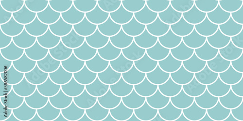Fish, mermaid, dragon scales seamless pattern. Mermaid tail pattern. Fish and snake scale background. Abstract japanese geometric line water wave and roof tiles background. Vector illustration.
